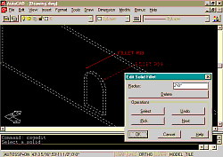 Example of how the CSG editor can be used to change the opening displayed above to a new opening with an arched top.  The arch, in this image, is being adjusted by controlling Fillet Radius.