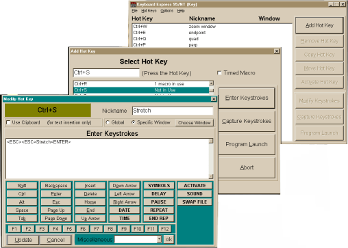 Screen Captures of "Keyboard Express 95/NT"